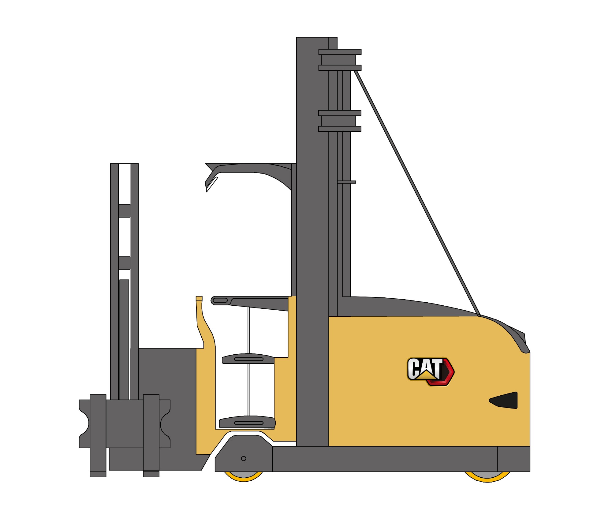 Cat® NVT11-15N Emelhető kezelőállású szűkfolyosós targonák